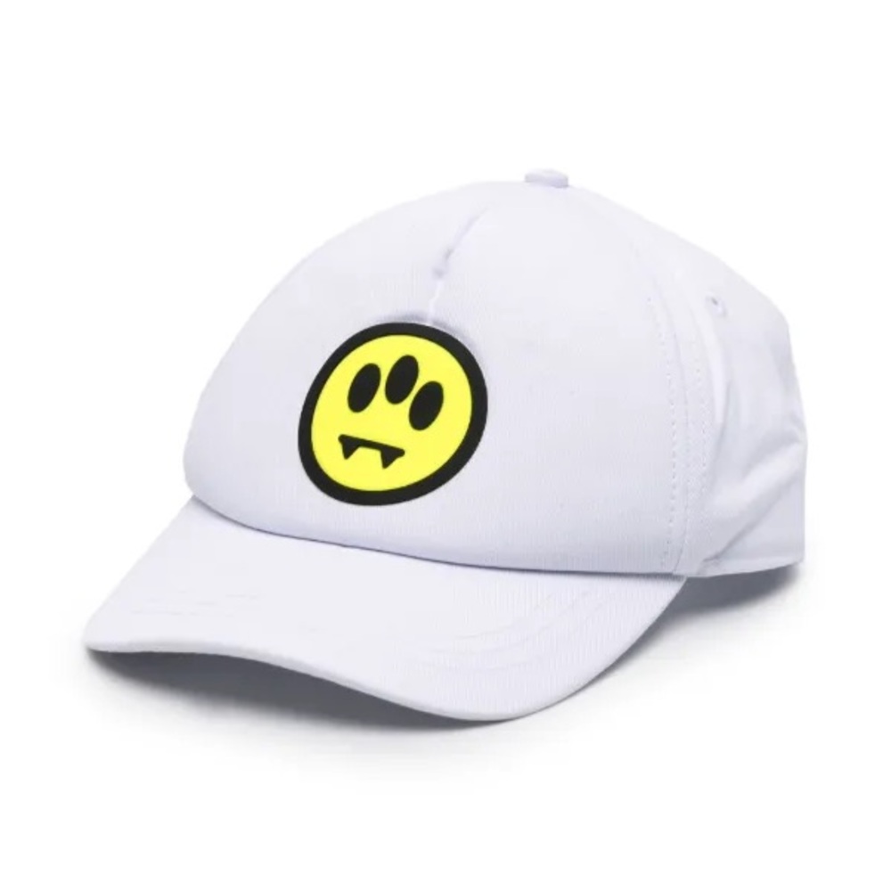 Barrow White Cap with Black Embroidered Logo Vampire Smiley Face